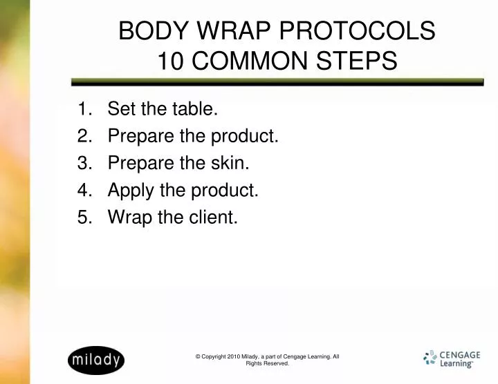 body wrap protocols 10 common steps