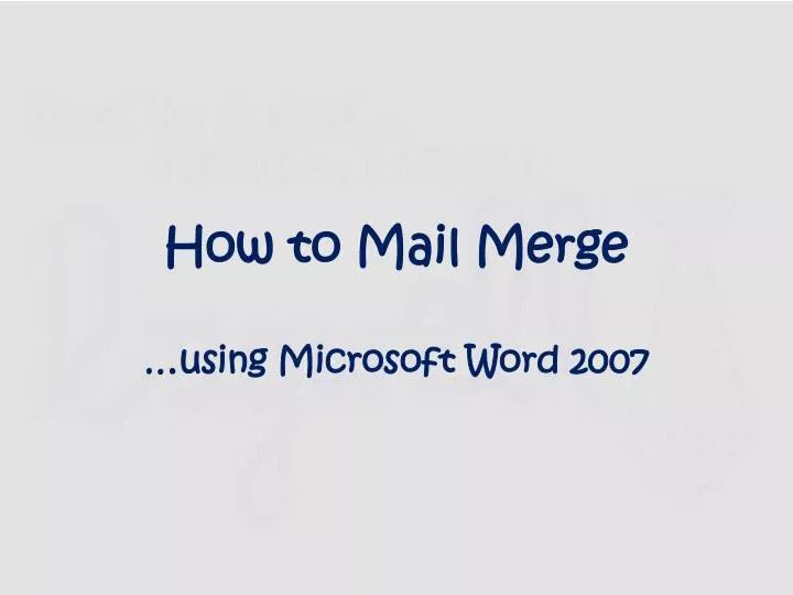 how to mail merge