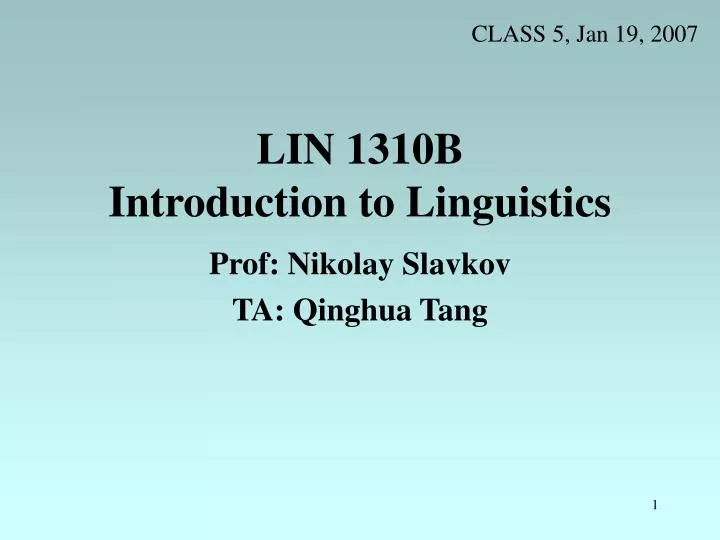 lin 1310b introduction to linguistics