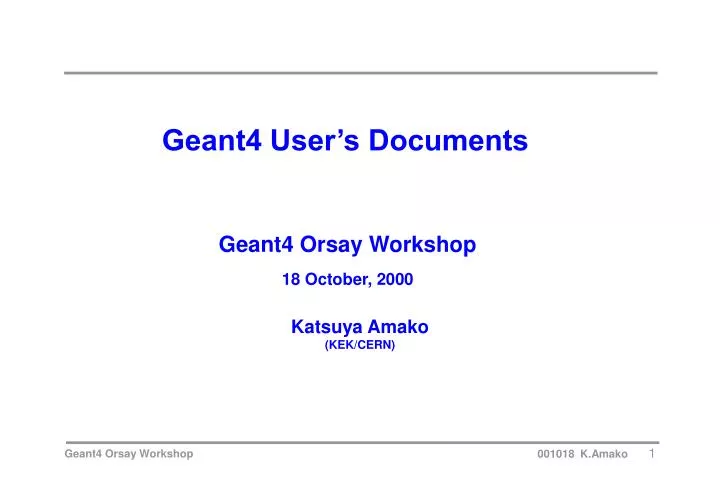 geant4 user s documents
