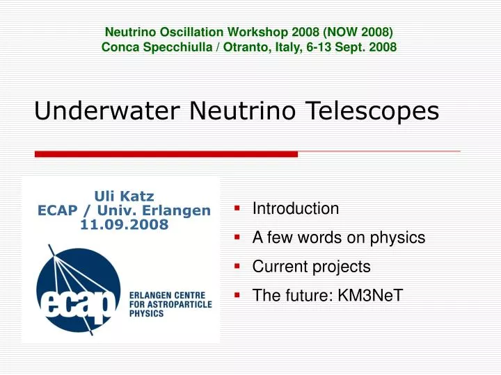 underwater neutrino telescopes