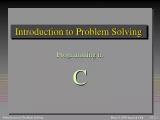 Introduction to Problem Solving