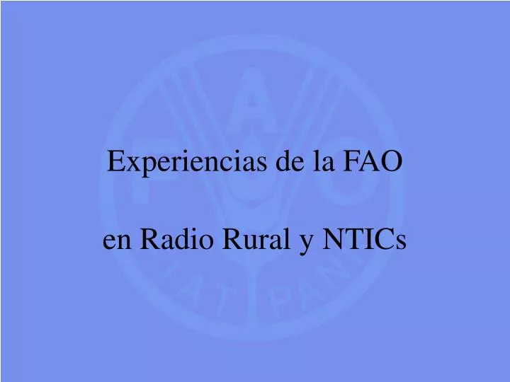 experiencias de la fao