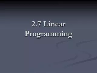 2 7 linear programming