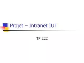 projet intranet iut