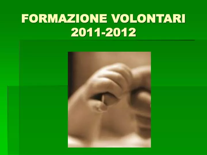 formazione volontari 2011 2012