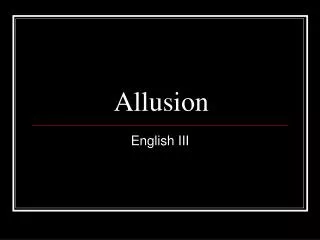 Allusion