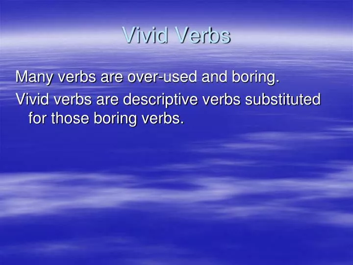 vivid verbs