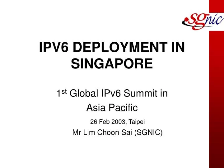 ipv6 deployment in singapore