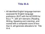 Guidelines for Title III-A Funding and English Language Proficiency Assessment Requirements - slide 1