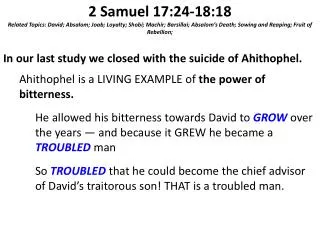 2 Samuel 17:24-18:18