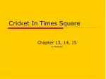 Cricket In Times Square