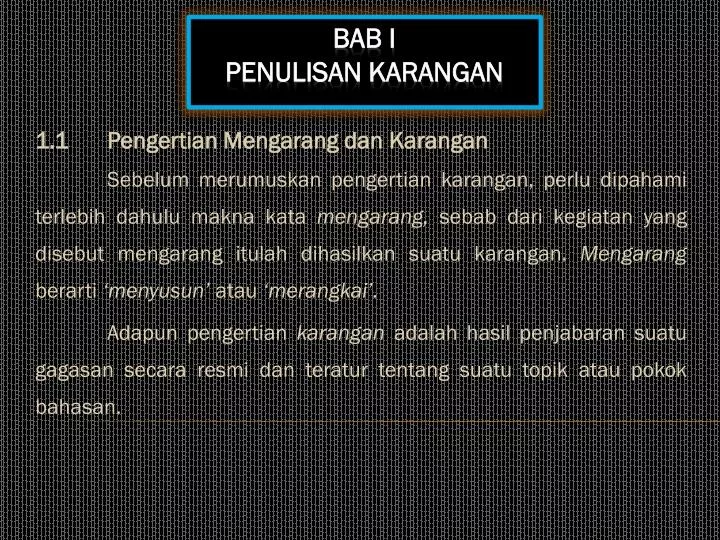 bab i penulisan karangan