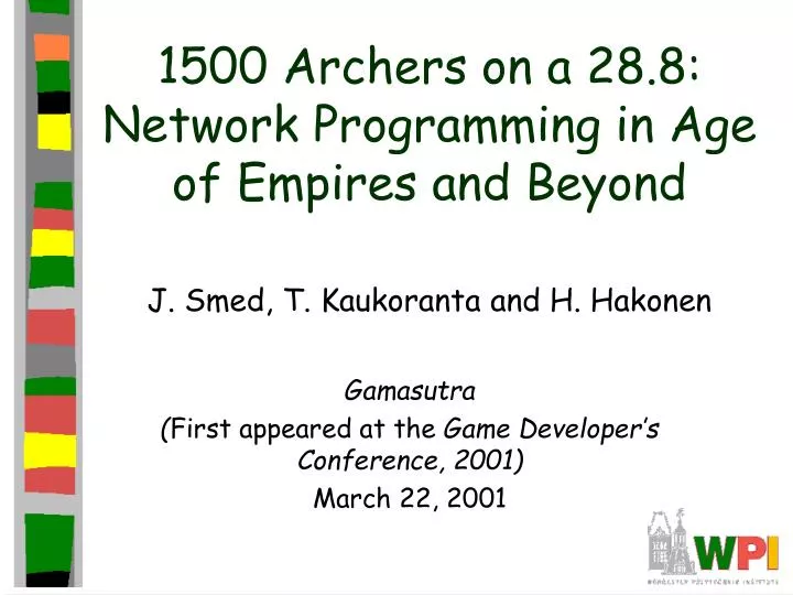 1500 archers on a 28 8 network programming in age of empires and beyond