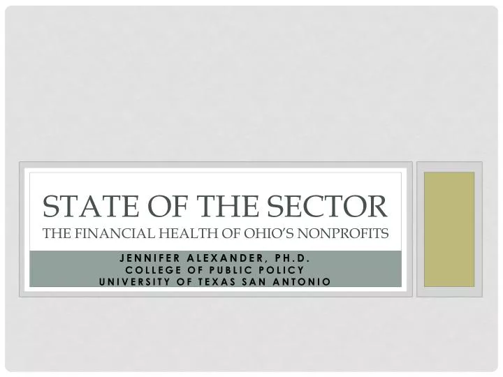 state of the sector the financial health of ohio s nonprofits