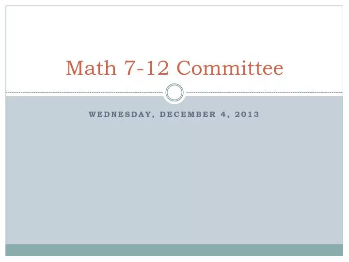 math 7 12 committee