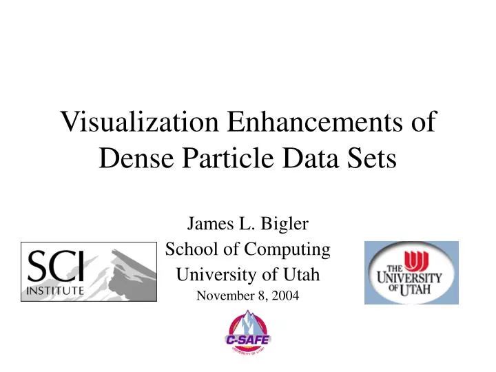 visualization enhancements of dense particle data sets
