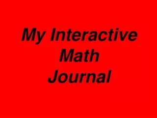 My Interactive Math Journal