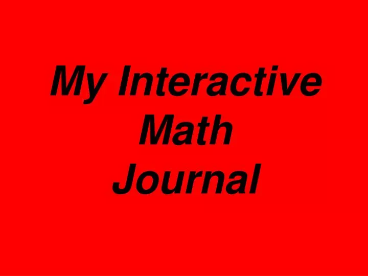 my interactive math journal