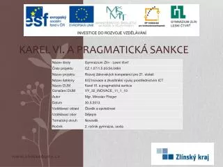 karel vi a pragmatick sankce