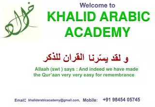 Welcome to KHALID ARABIC ACADEMY