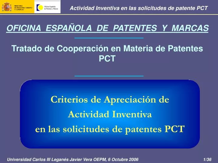 oficina espa ola de patentes y marcas tratado de cooperaci n en materia de patentes pct