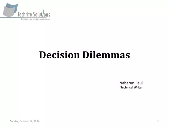 decision dilemmas