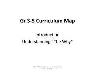 Gr 3-5 Curriculum Map