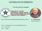 CULTURAL DAY OF ESPERANTO - slide 1