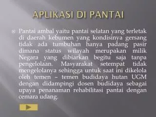 aplikasi di pantai