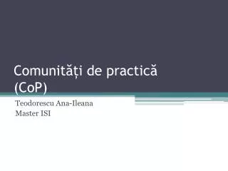 comunit i de practic cop