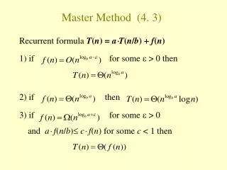 Master Method (4. 3)
