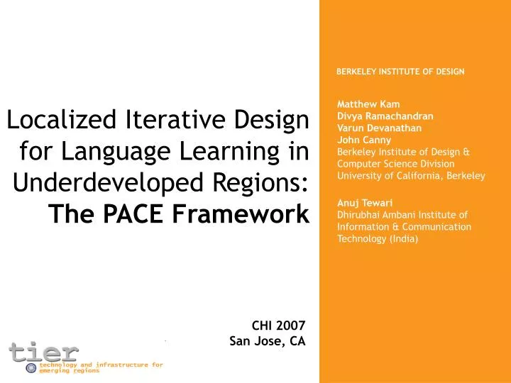 localized iterative design for language learning in underdeveloped regions the pace framework