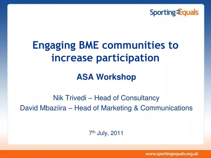 engaging bme communities to increase participation