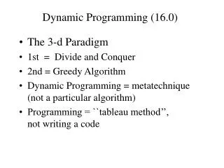 Dynamic Programming (16.0)