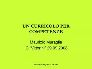 un curricolo per competenze