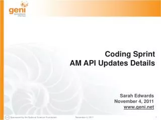 Coding Sprint AM API Updates Details