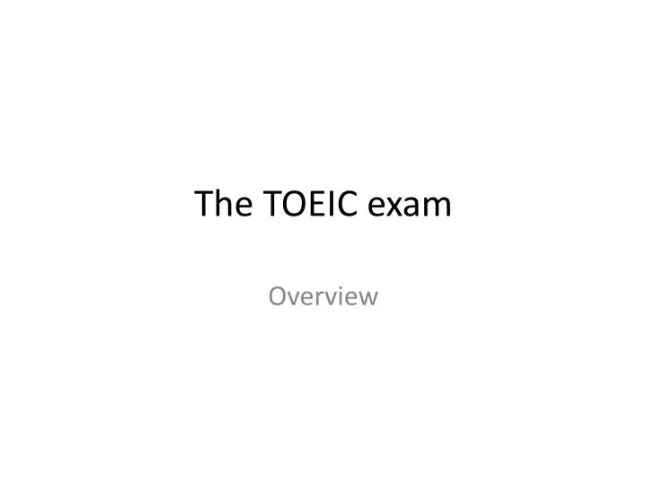 the toeic exam