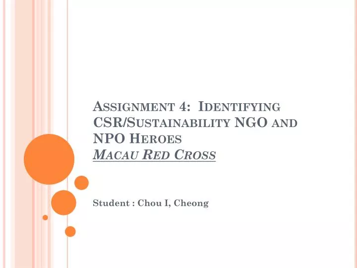 assignment 4 identifying csr sustainability ngo and npo heroes macau red cross