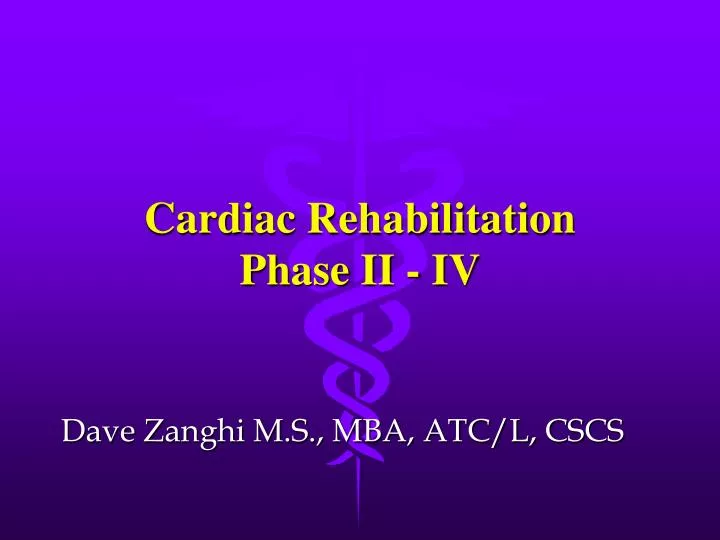 cardiac rehabilitation phase ii iv