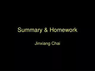 Summary &amp; Homework