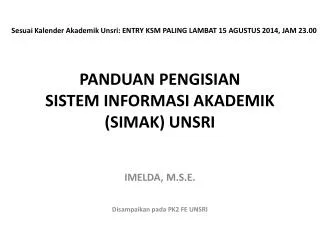 panduan p engisi an sistem informasi akademik simak unsri