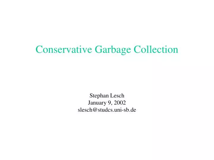 conservative garbage collection