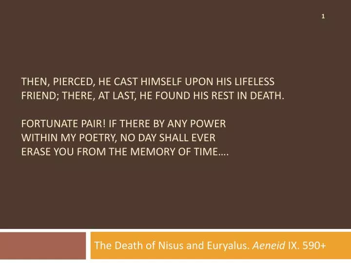the death of nisus and euryalus aeneid ix 590