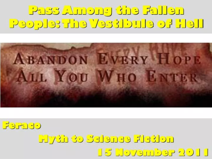 pass among the fallen people the vestibule of hell