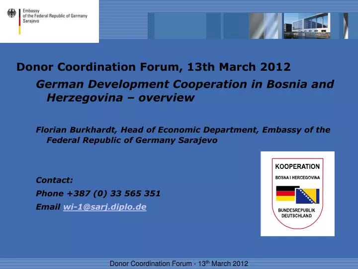 donor coordination forum 13th march 2012
