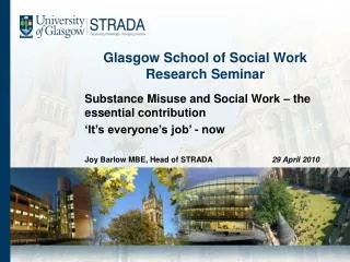 Glasgow School of Social Work Research Seminar