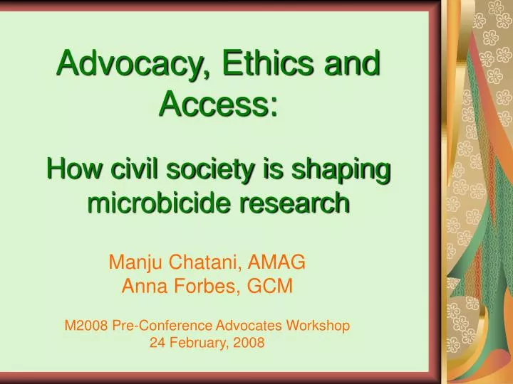 manju chatani amag anna forbes gcm m2008 pre conference advocates workshop 24 february 2008