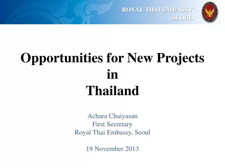 opportunities for new projects in thailand