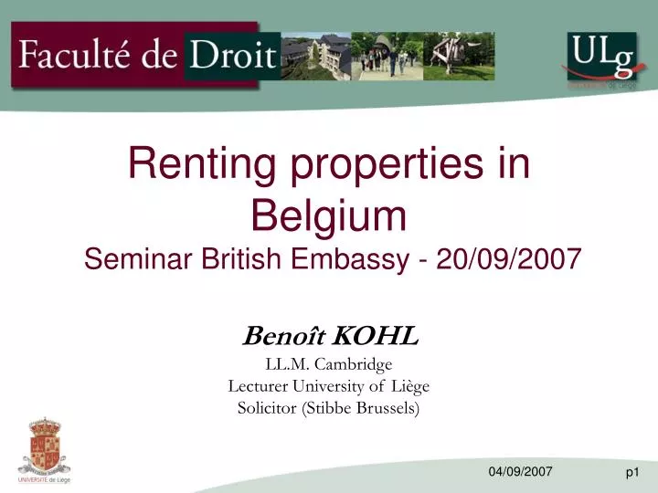 renting properties in belgium seminar british embassy 20 09 2007